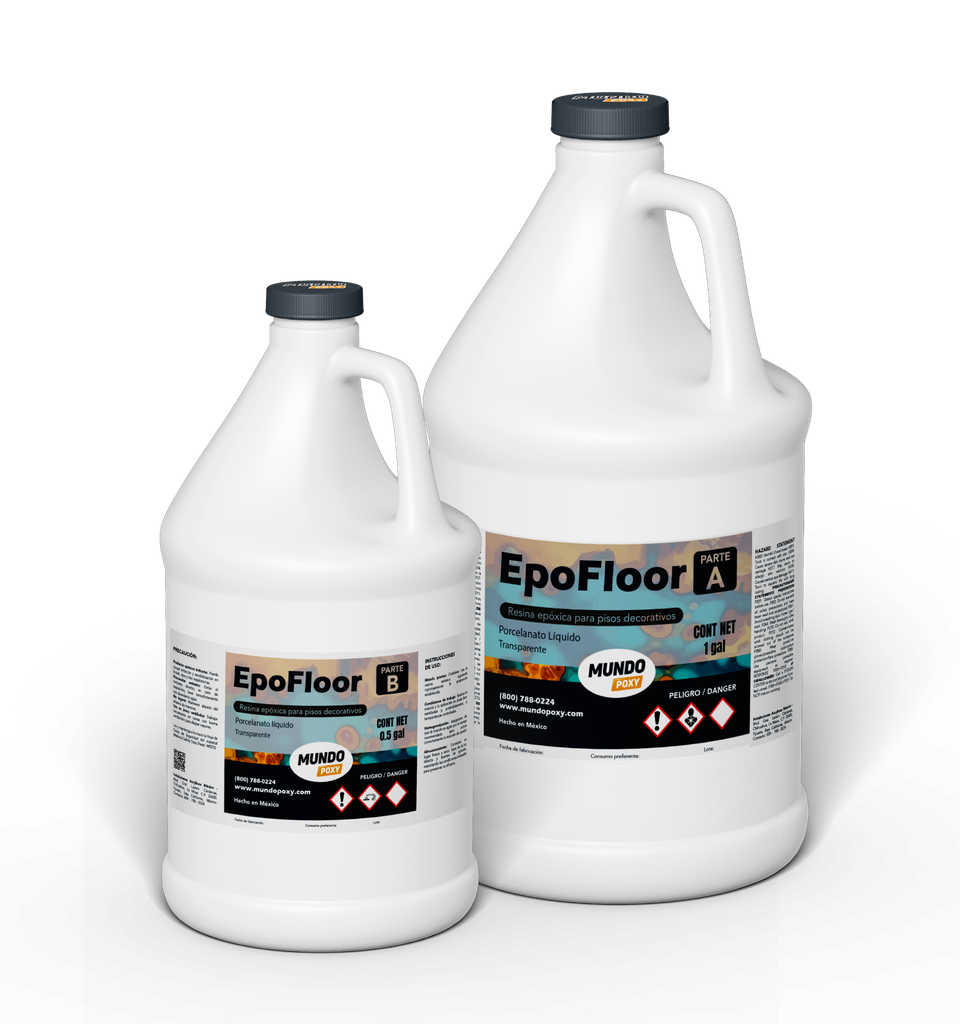 MUNDOPOXY EPOFLOOR Resina para pisos - Kit 1.5 gal (5.68 L)