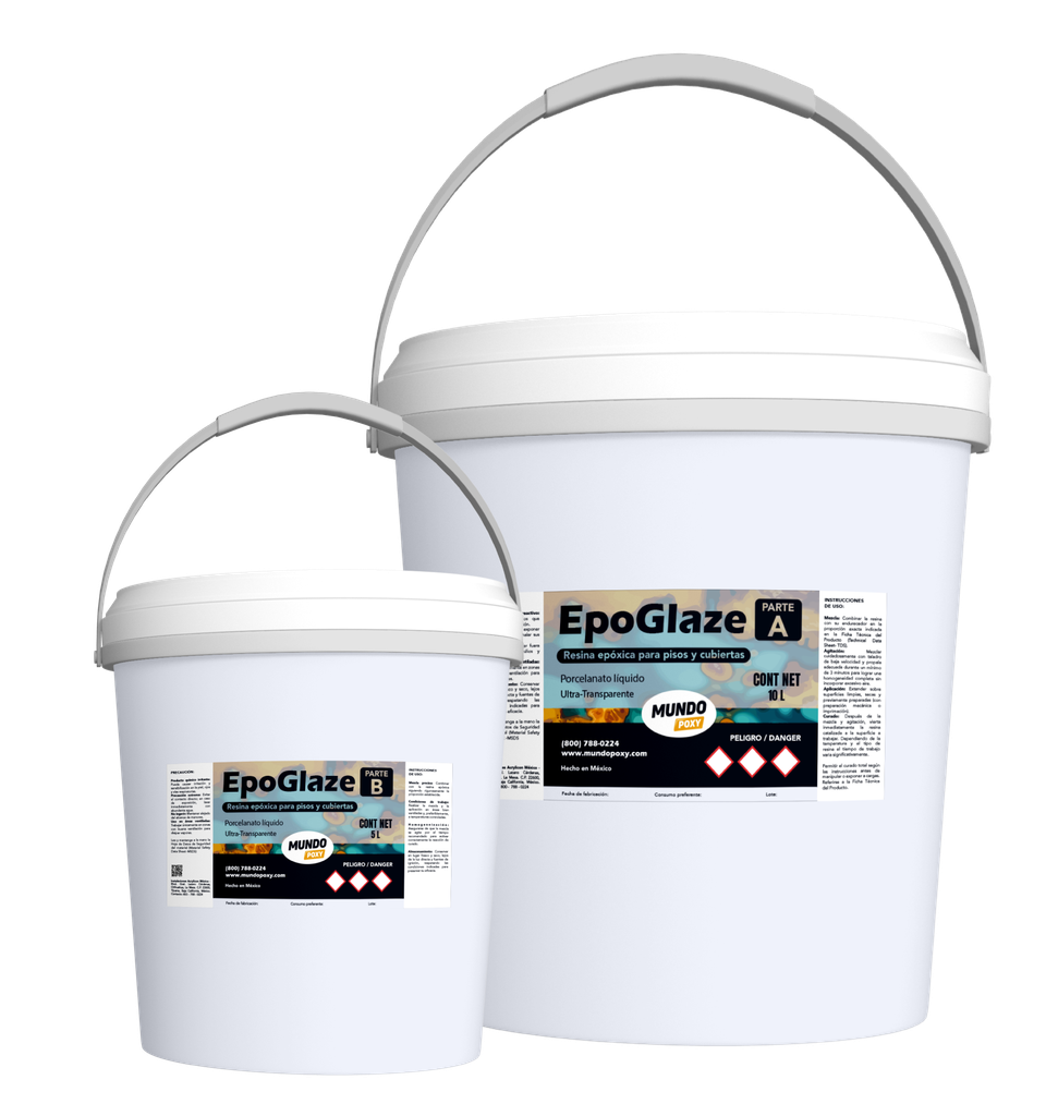 MUNDOPOXY EPOGLAZE- Resina para Pisos y Cubiertas- Kit de 15 lts