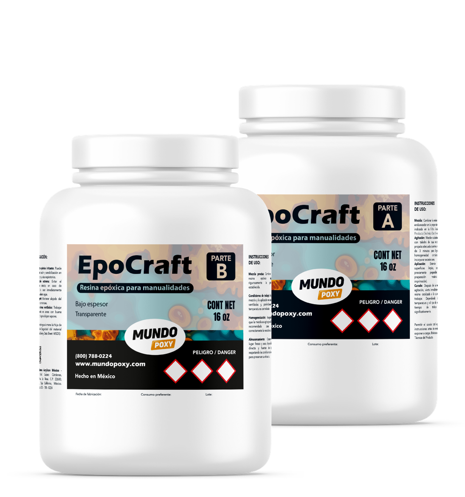 MUNDOPOXY EPOCRAFT- Resina para Manualidades- Kit de 32 Oz (0.946 Lt)
