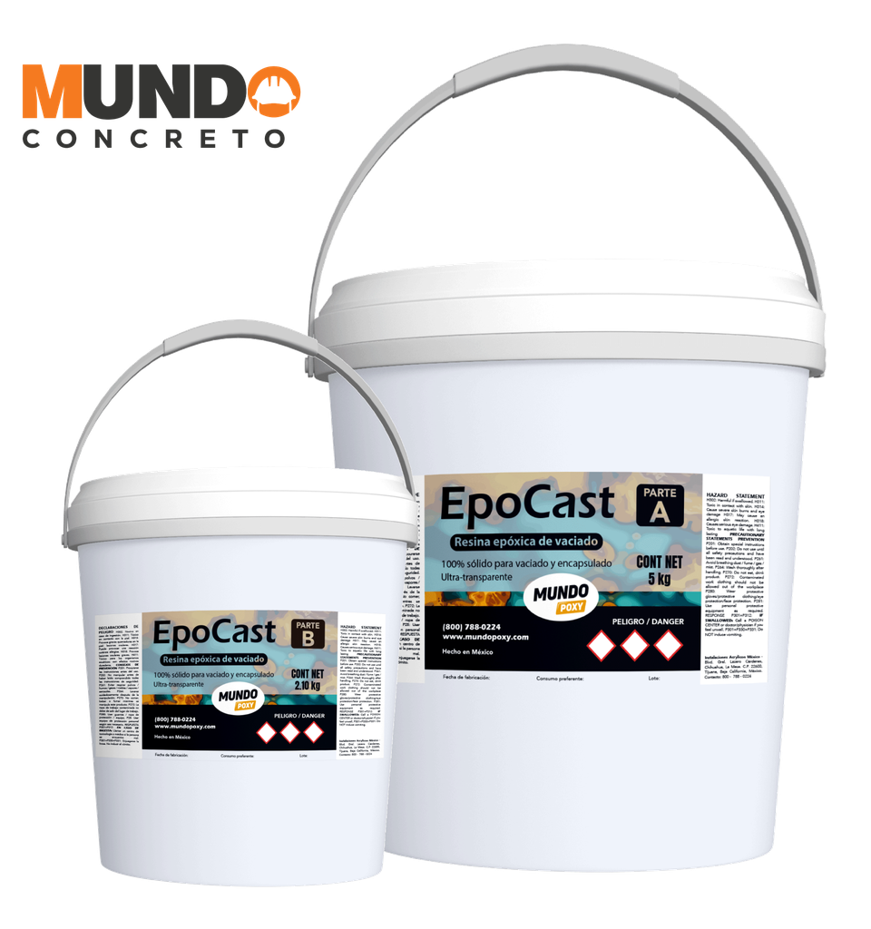 MUNDOPOXY EPOCAST- Resina Ultra-Transparente para Vaciado- Kit de 7.10 kg