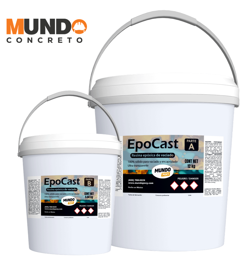 MUNDOPOXY EPOCAST- Resina Ultra-Transparente para Vaciado- Kit de 17.04 kg