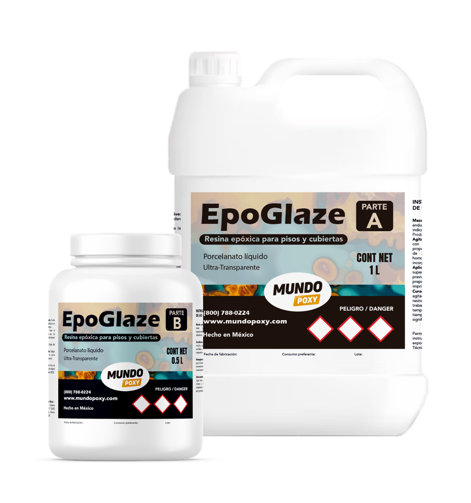 MUNDOPOXY EPOGLAZE- Resina para Pisos y Cubiertas- Kit de 1.5 lts