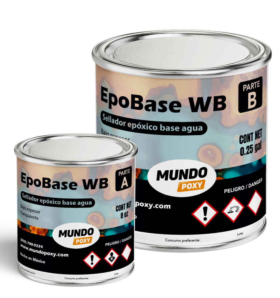 MUNDOPOXY EPOBASE WB Primario/ Sellador pigmentado KIT de 1.25 QT (1.18 lts)
