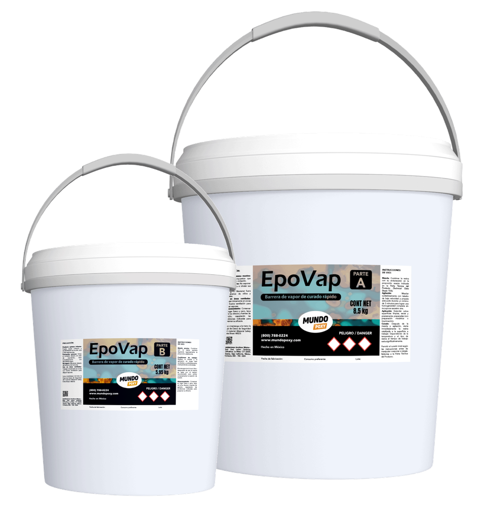 MUNDOPOXY EPOVAP- Barrera de Vapor Epoxica Curado Rapido KIT 14.45 Kg