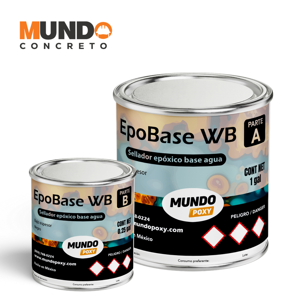 MUNDOPOXY EPOBASE WB Primario/ Sellador pigmentado KIT de 1.25 Gal (4.73 lts)