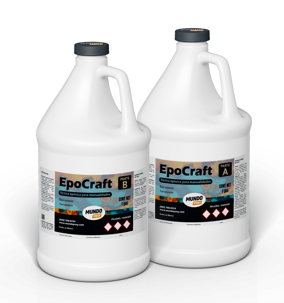 MUNDOPOXY EPOCRAFT- Resina para Manualidades- Kit de 2 galones (7.57 lt)