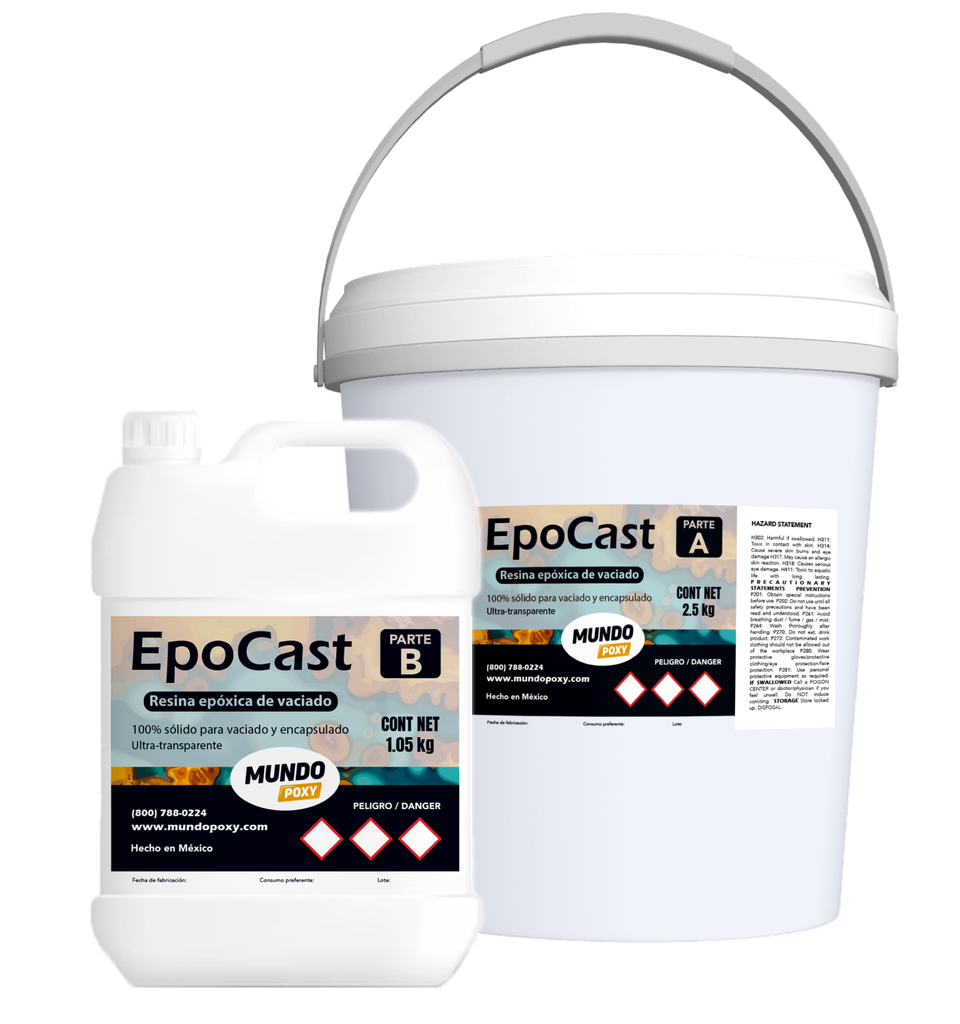 MUNDOPOXY EPOCAST- Resina Ultra-Transparente para Vaciado- Kit de 3.55 kg