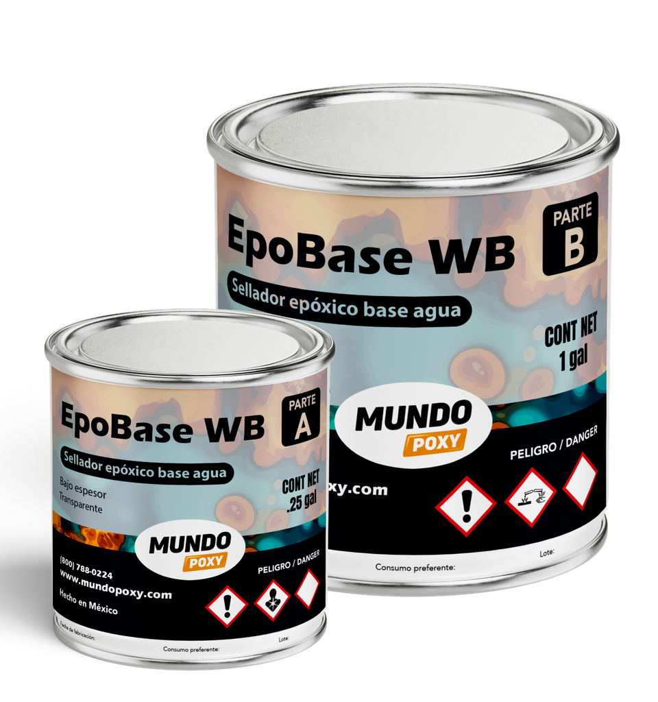 MUNDOPOXY EPOBASE WB Charcoal -Primario/ Sellador pigmentado KIT de 1.25 Gal (4.73 lts)