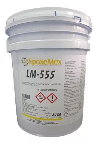 [RE-EPO-LM555TRANS/20KG] EPOXEMEX LM555 RESINA EPOXICA TRANSPARENTE / Cubeta de 20kg