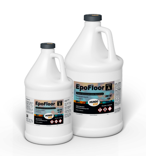 MUNDOPOXY EPOFLOOR Resina para pisos - Kit 1.5 gal (5.68 L)