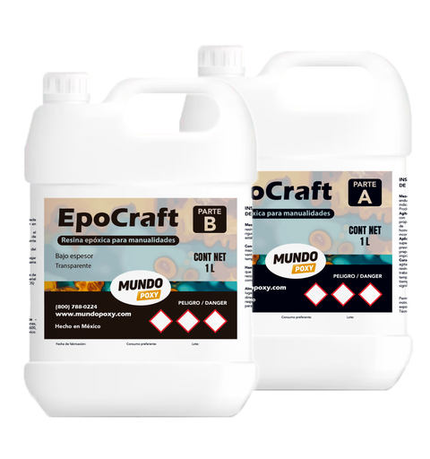 MUNDOPOXY EPOCRAFT- Resina para Manualidades-Kit de 2 Lt