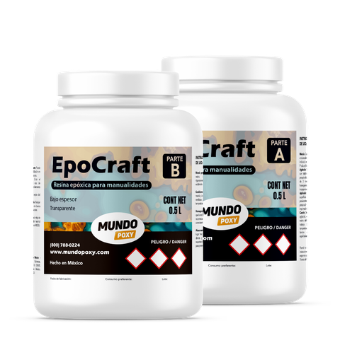 MUNDOPOXY EPOCRAFT- Resina para Manualidades- Kit de 1 Lt