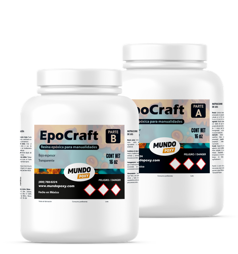 MUNDOPOXY EPOCRAFT- Resina para Manualidades- Kit de 32 Oz (0.946 Lt)