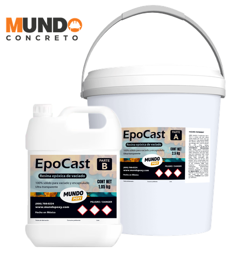 MUNDOPOXY EPOCAST-  Resina Ultra-Transparente para Vaciado- Kit de 3.55 kg