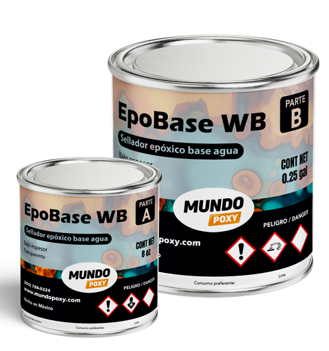 MUNDOPOXY EPOBASE WB Primario/ Sellador pigmentado KIT de 1.25 QT (1.18 lts)