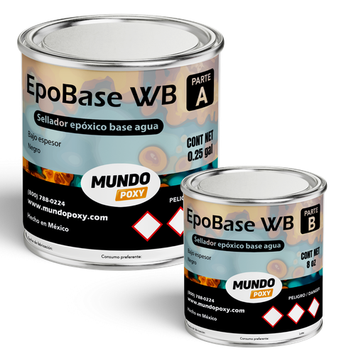 MUNDOPOXY EPOBASE WB Primario/ Sellador pigmentado KIT de 1.25 QT (1.18 lts)