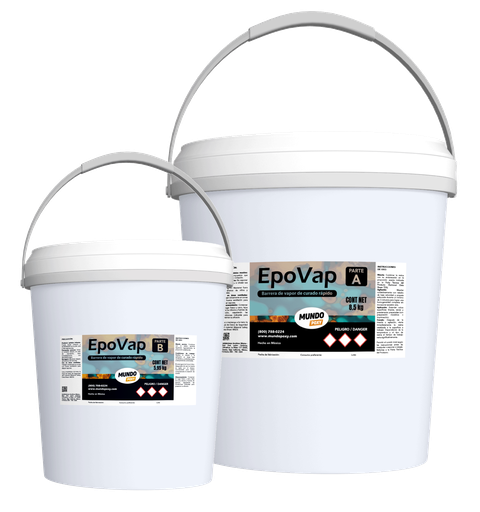 MUNDOPOXY EPOVAP- Barrera de Vapor Epoxica Curado Rapido KIT 14.45 Kg