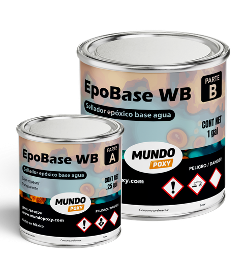 MUNDOPOXY EPOBASE WB Charcoal -Primario/ Sellador pigmentado KIT de 1.25 Gal (4.73 lts)