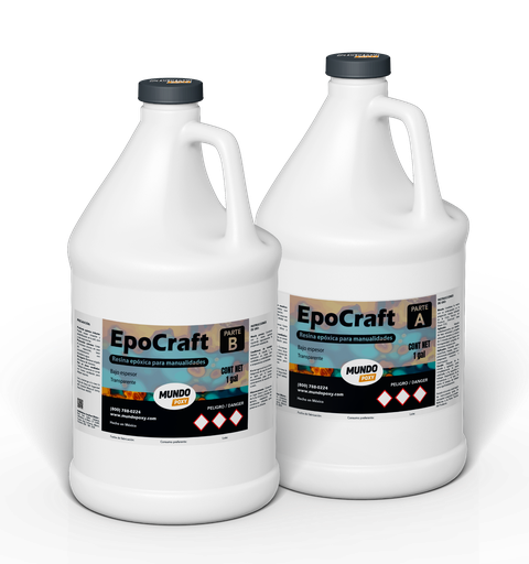 MUNDOPOXY EPOCRAFT- Resina para Manualidades- Kit de 2 galones (7.57 lt)