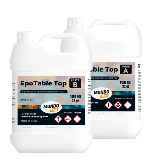 MUNDOPOXY EPOTABLE TOP- Resina para Mesas y Cubierta​s- Kit de 0.5 gal ( 1.89 lt)