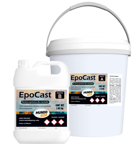 MUNDOPOXY EPOCAST- Resina Ultra-Transparente para Vaciado- Kit de 3.55 kg